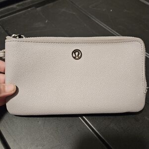 lululemon athletica grey/ Blush Pink Zip Wristlet